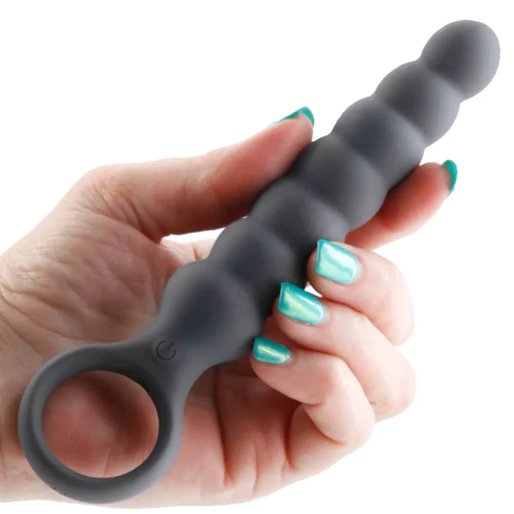 Desire Lucent Beaded SIlicone Vibrator, 6.5", Smoke