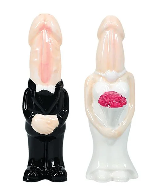 The Dickheads Bride and Groom Couples Salt and Pepper Shakers