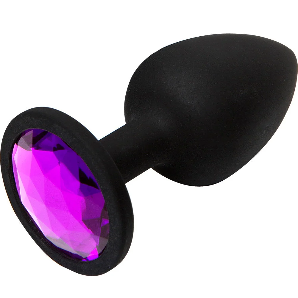 Doc Johnson Booty Bling Anal Plug, 3", Black/Pink