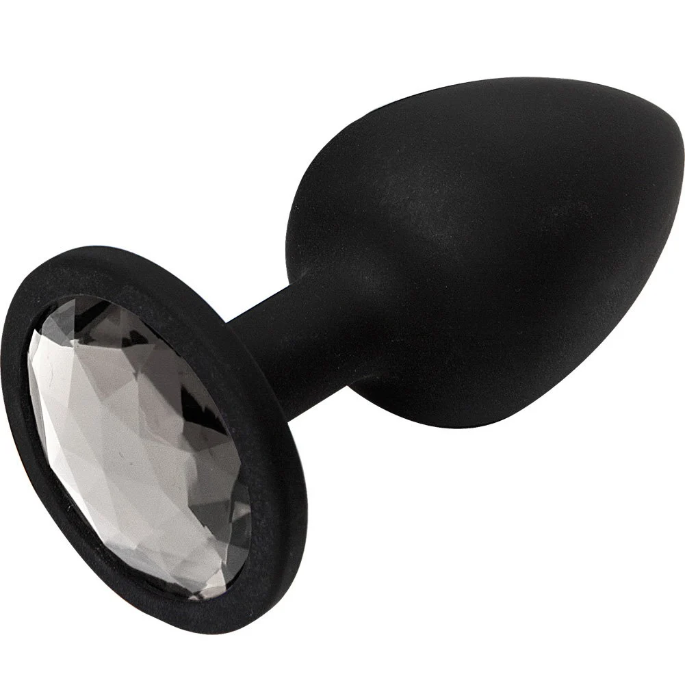 Doc Johnson Booty Bling Anal Plug, 3", Black/Silver