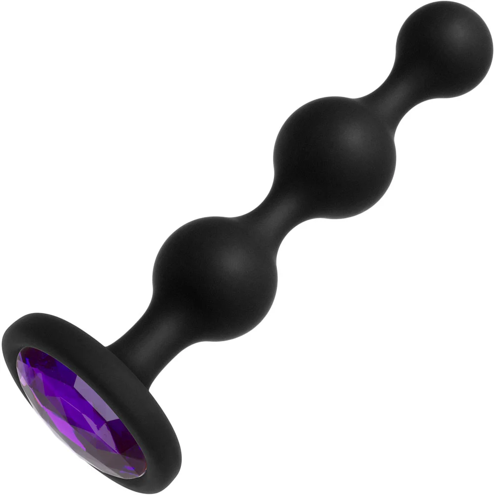 Doc Johnson Booty Bling Wearable Silicone Beads, 4", Purple Jewel