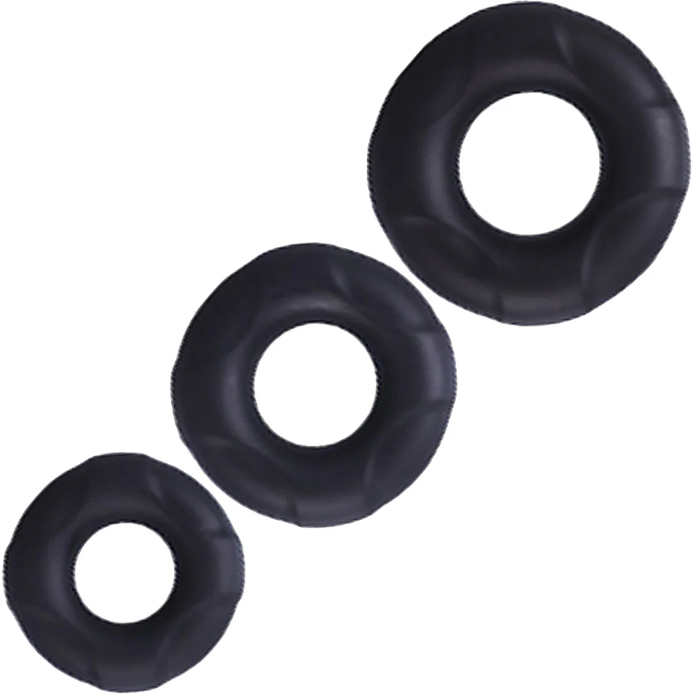 Doc Johnson C-Ring Set In A Bag 3-Piece Penis Rings, Black