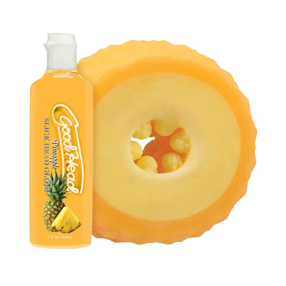 Doc Johnson GoodHead Pineapple Blowjob Set With Stroker And Flavored Glide