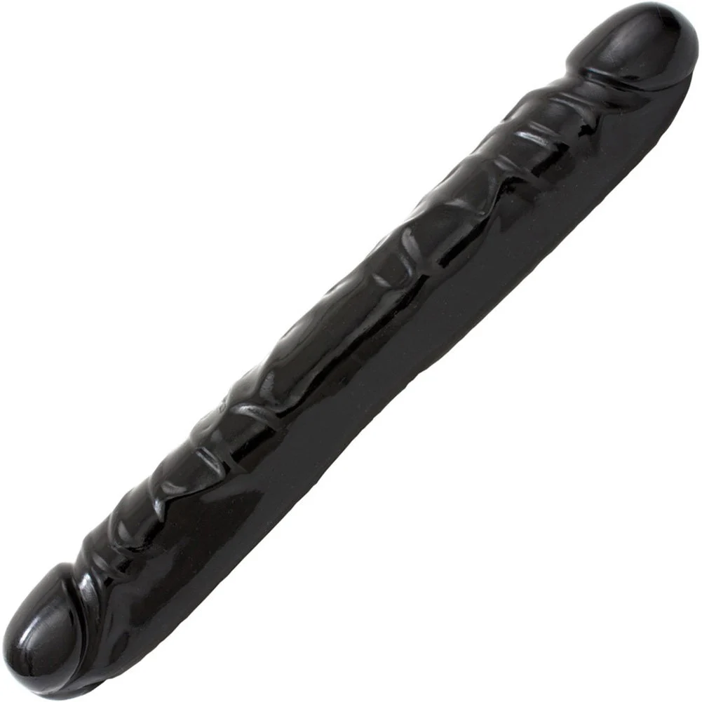 Doc Johnson Jr Veined Double Header Dong, 12", Black