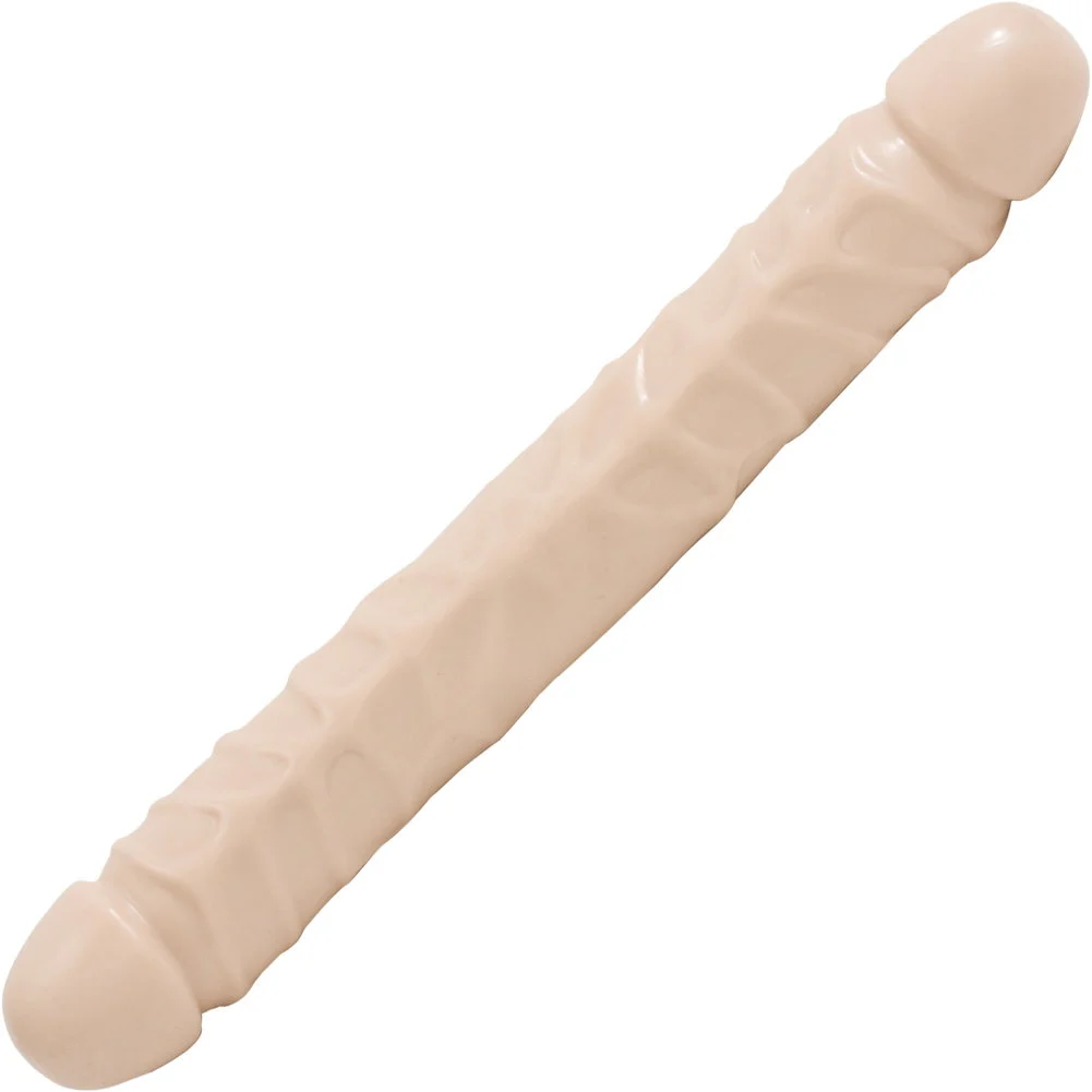 Doc Johnson Jr Veined Double Header Dong, 12", Vanilla