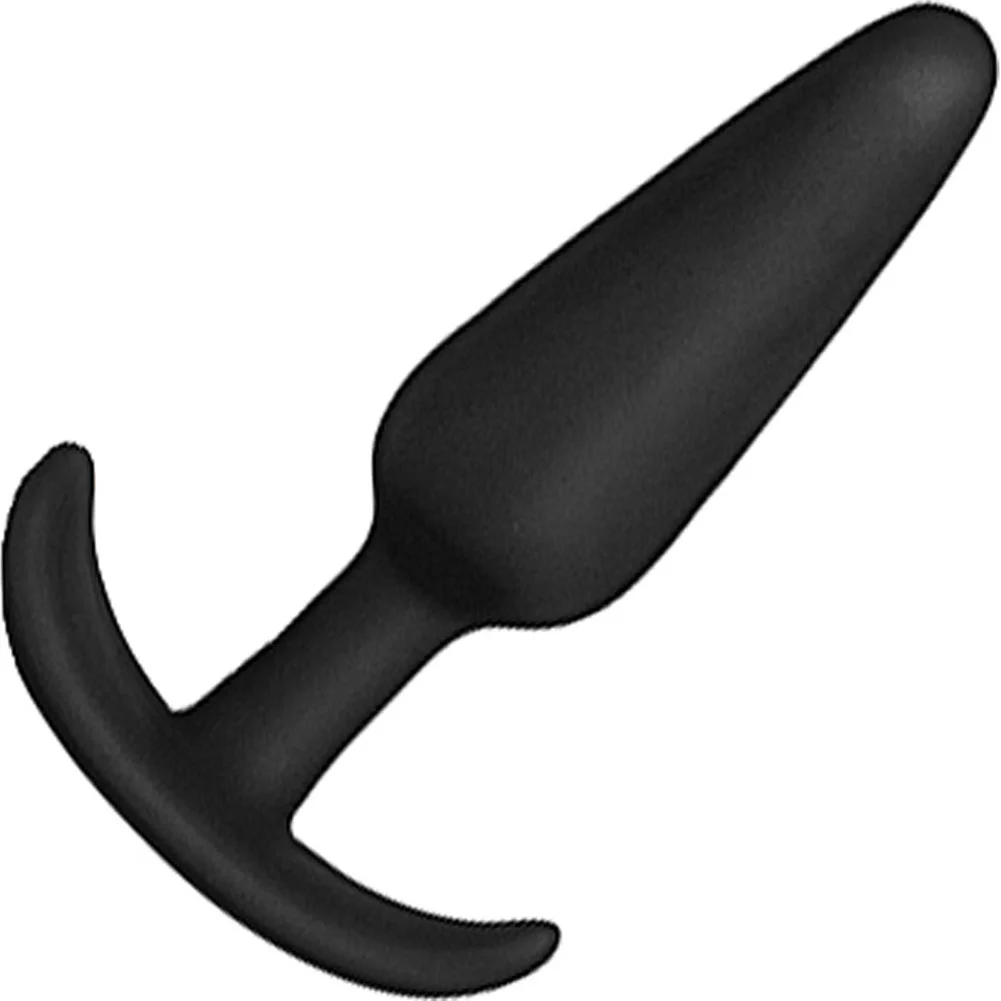 Doc Johnson Tapered Silicone Butt Plug In A Bag, 3", Black
