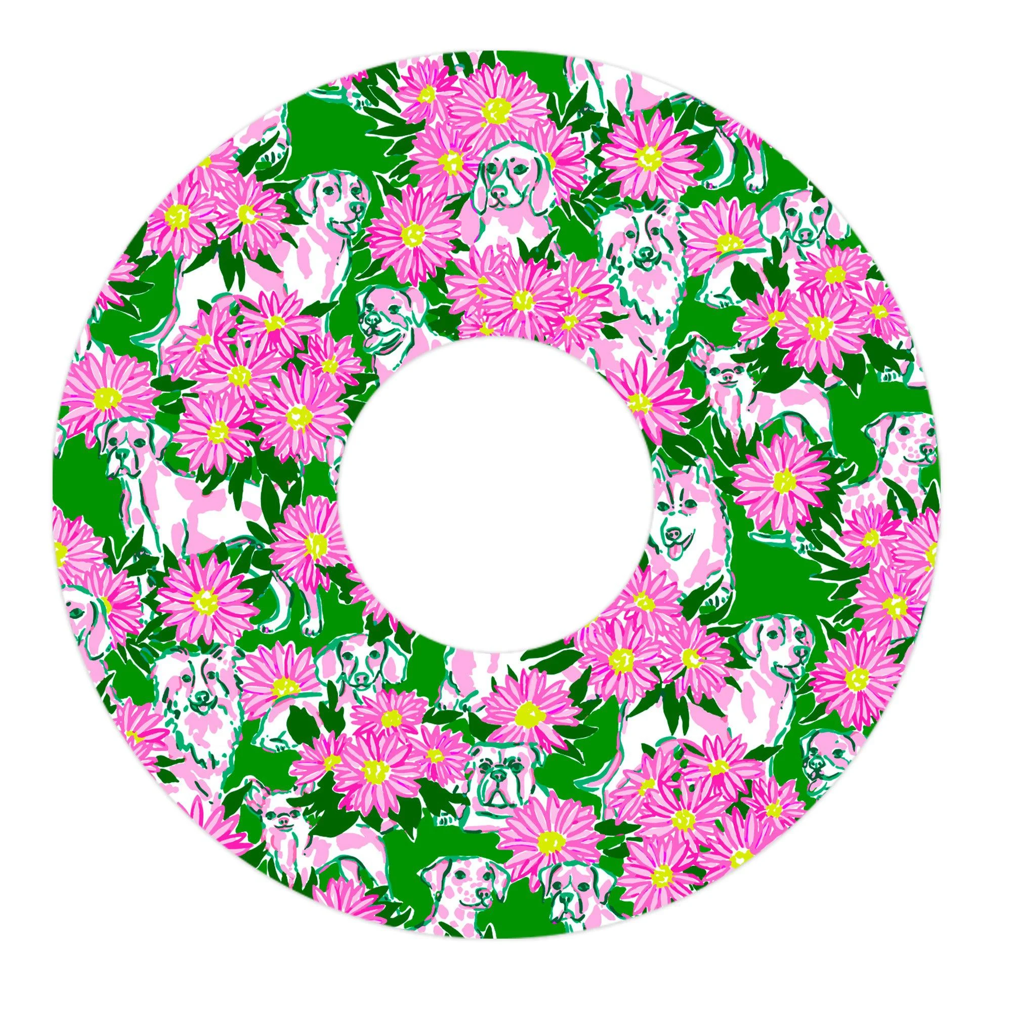 Dogs and Daisies Patch FreeStyle Libre 3 Plus & LingoPatch Tape - Pump Peelz