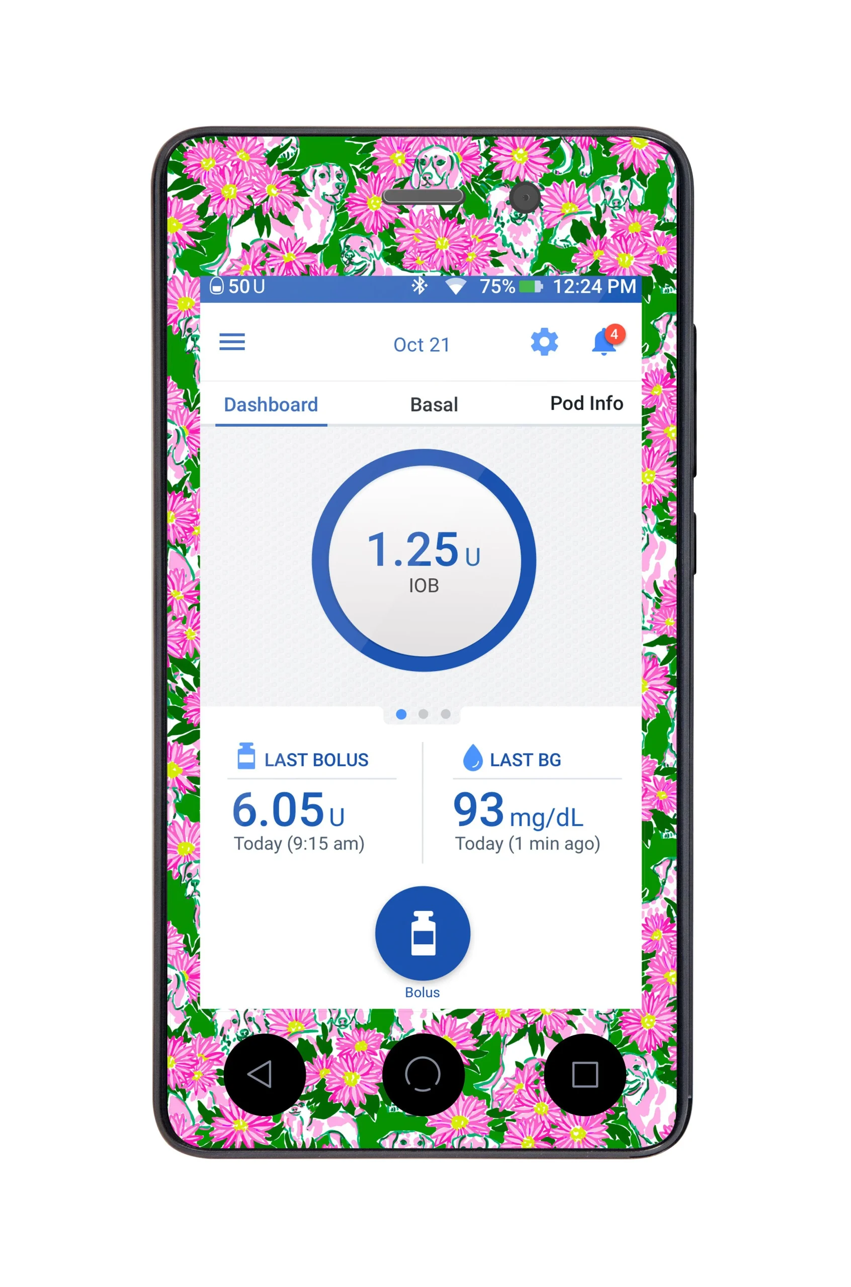 Dogs and Daisies Sticker for Omnipod DASH PDM – Pump Peelz