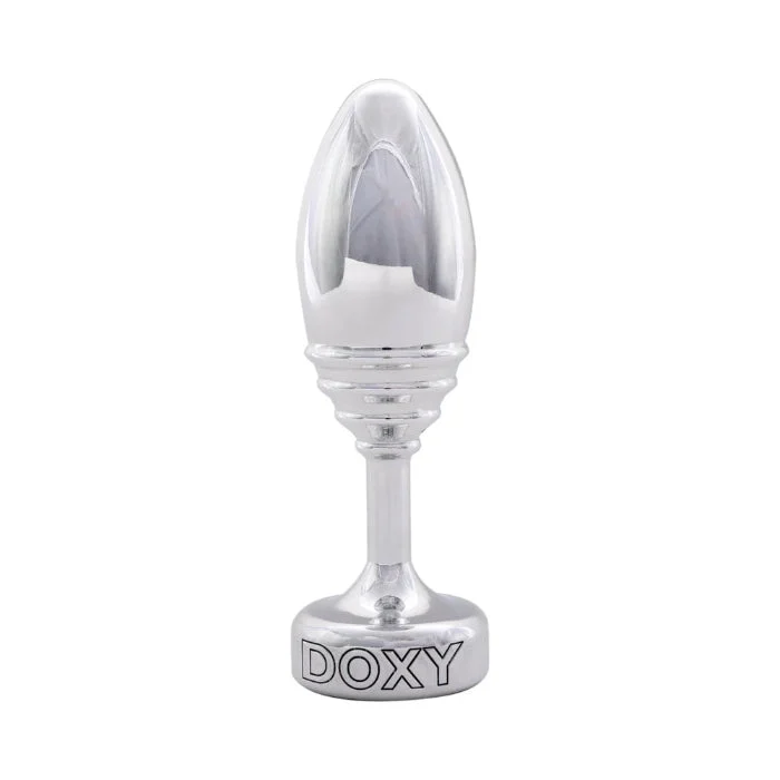 Doxy Ribbed Metal Tapered Weighted Butt Plug