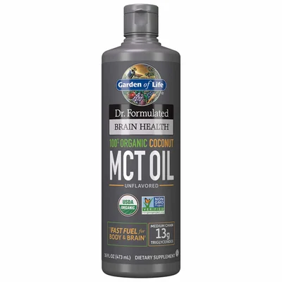 Dr. Formulated Brain Health 100% Organic Coconut MCT Oil (Garden of Life)