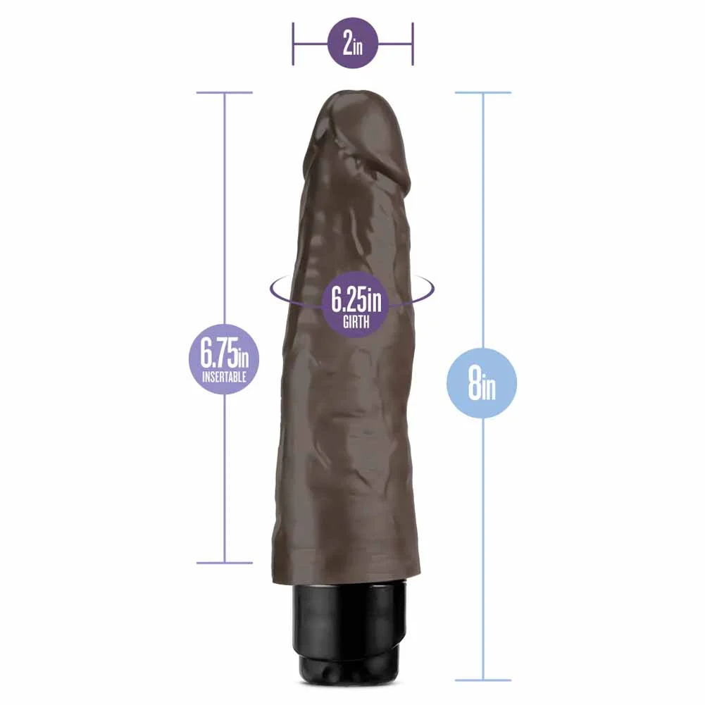 Dr Skin CockVibe No 14 Realistic Vibrating Dildo, 8", Chocolate