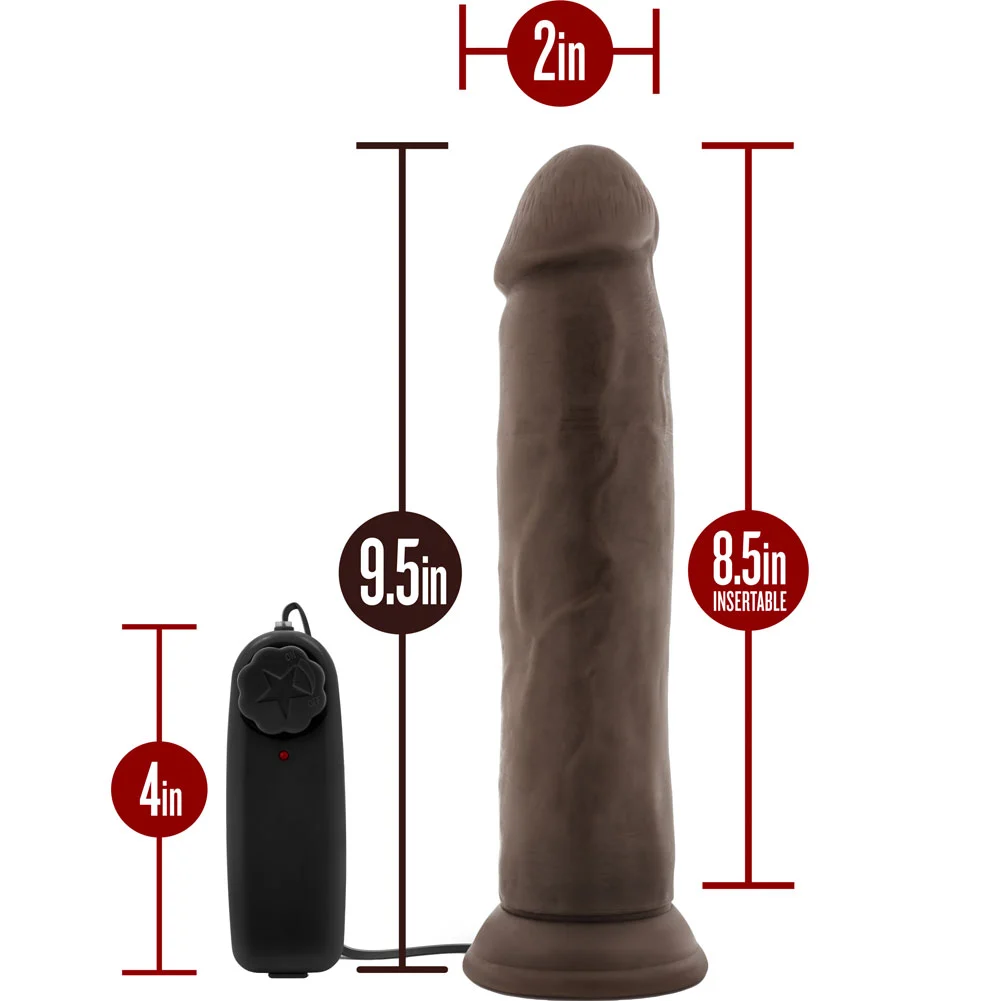 Dr Skin Doctor Throb Vibrating Realistic Dildo with Suction Cup, 9.5", Chocolate