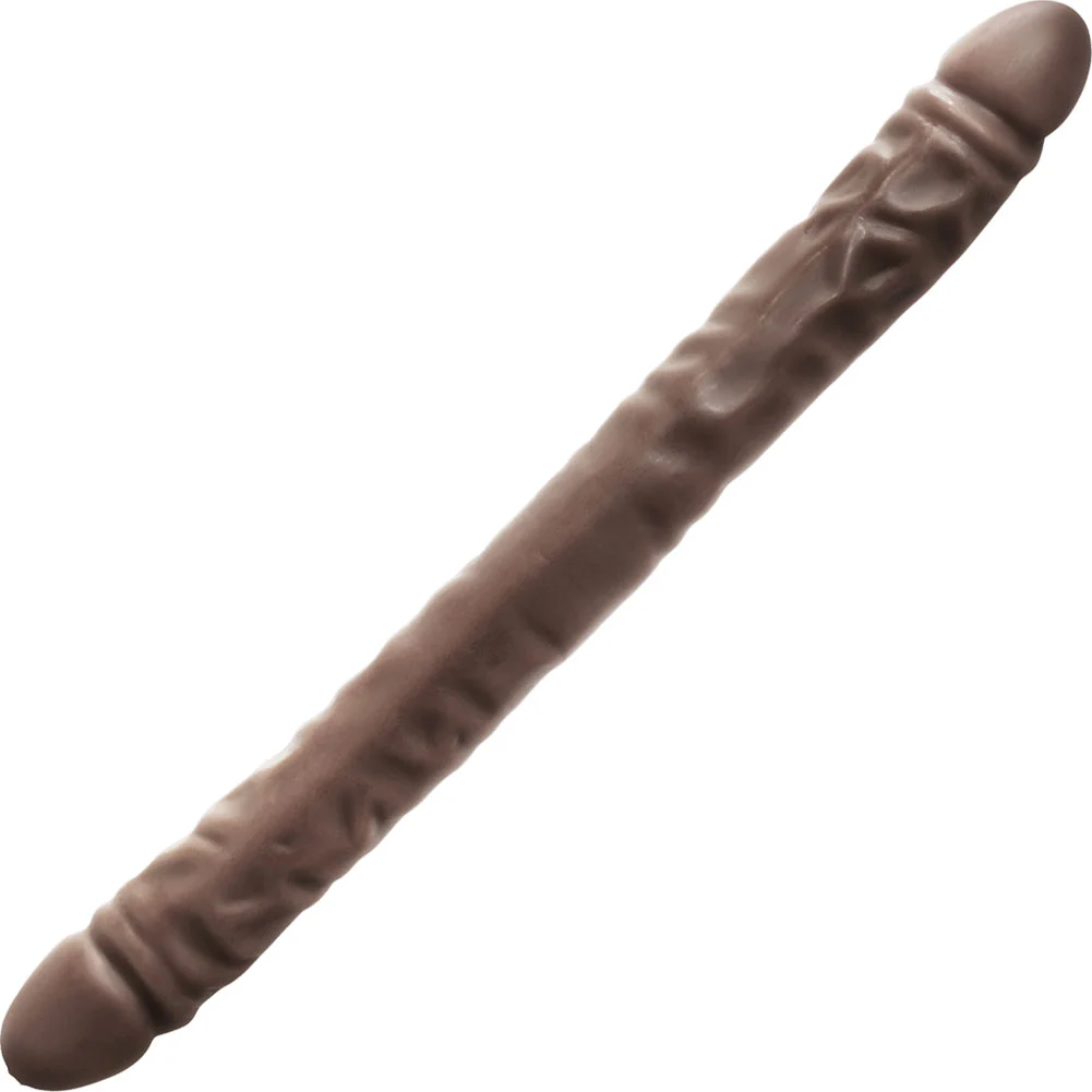 Dr Skin Large Realistic Double Dildo, 18", Chocolate