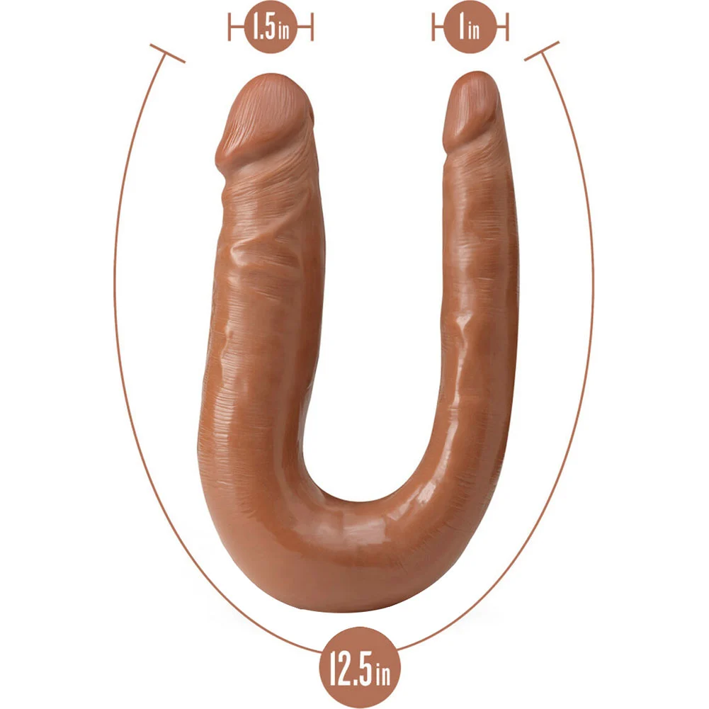 Dr Skin Mini Double Dong, 12", Mocha