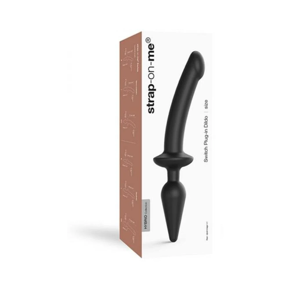 Dual-Ended Dildo, Strap-on-me Hybrid Collection Switch Plug-In Black L