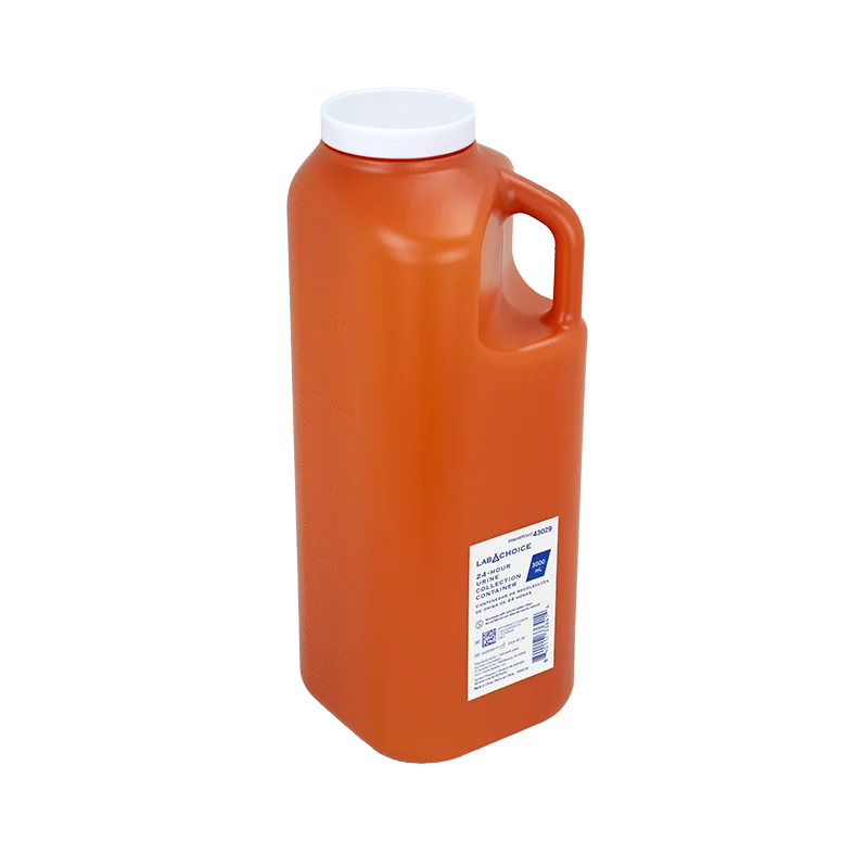 Dynarex 24-hour Urine Collection Container, 3000 mL - Orange, White (40 Count)