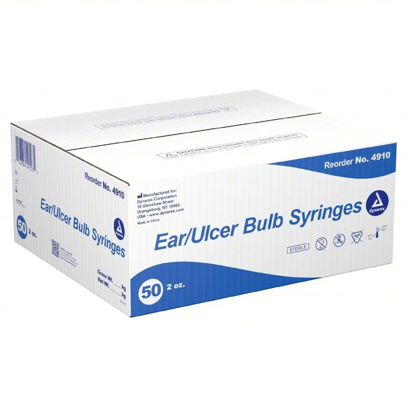 Dynarex Ear/Ulcer Bulb Syringe - Sterile, 2 oz. (50 Count)