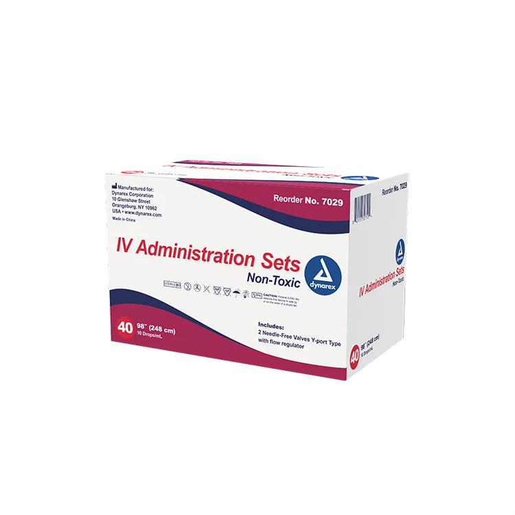 Dynarex IV administration set - 10 drops 98" (40 Count)