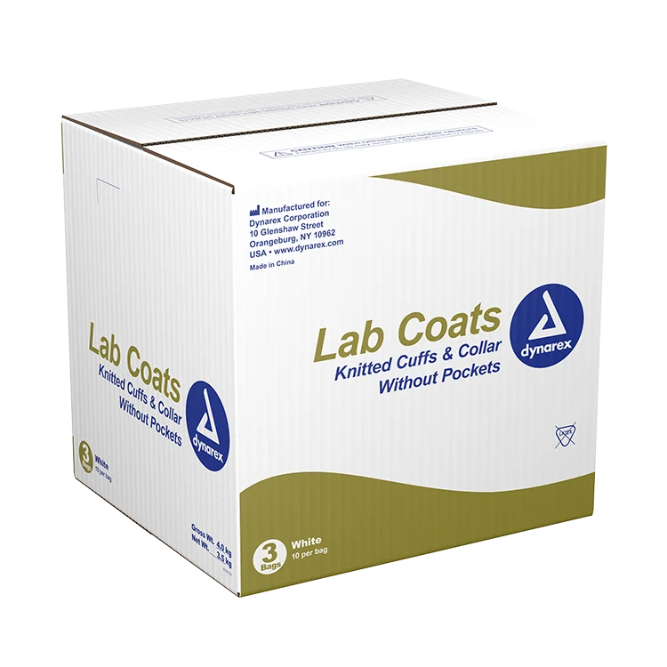 Dynarex Lab Coat w/out Pockets - 10ea/bx, 3bxs/cs (30 Count)
