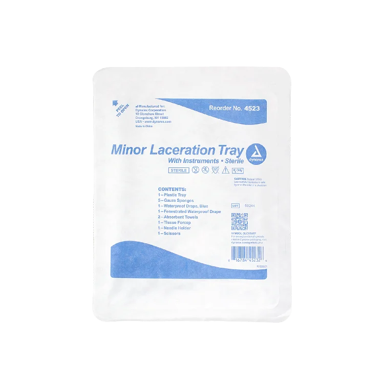 Dynarex Minor Laceration Tray w/ Instruments (20 Count)