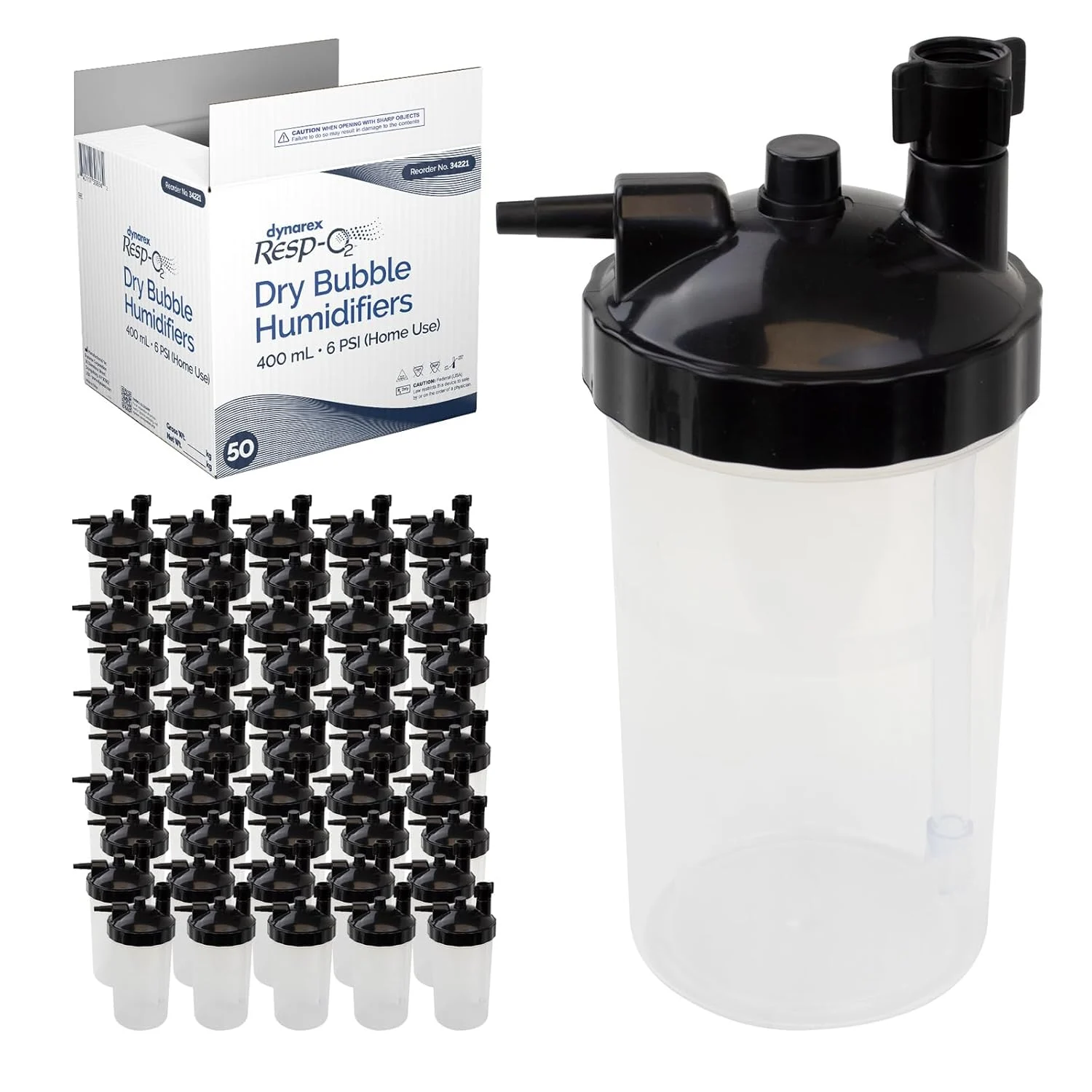 Dynarex Resp-02™ Disposable Bubble Humidifier (50 Count)