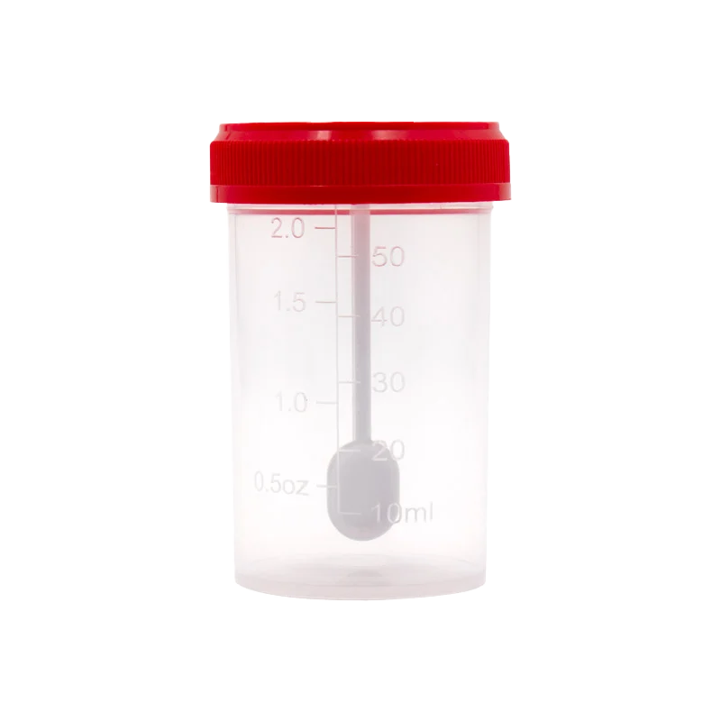 Dynarex Stool Specimen Container with Spoon, 60mL (400 Count)