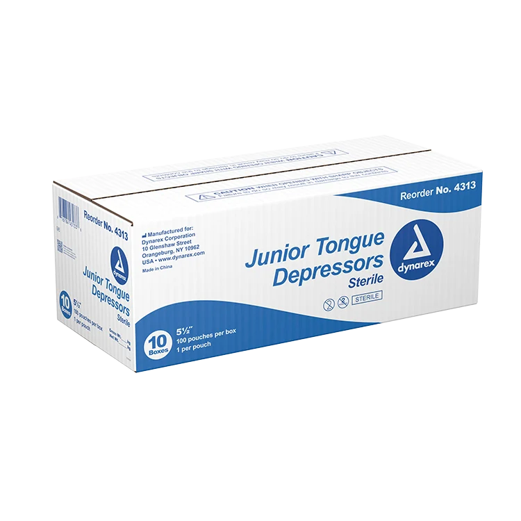 Dynarex Tongue Depressors Wood - Sterile, 100ea/bx, 10bxs/cs (1000 Count)
