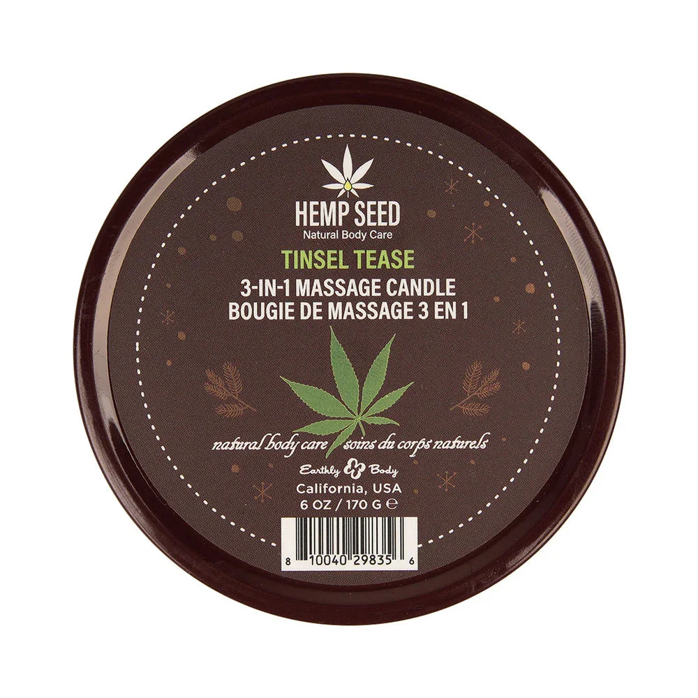 Earthly Bodies Tinsel Tease Moisturizing Massage Temperature Play Candle