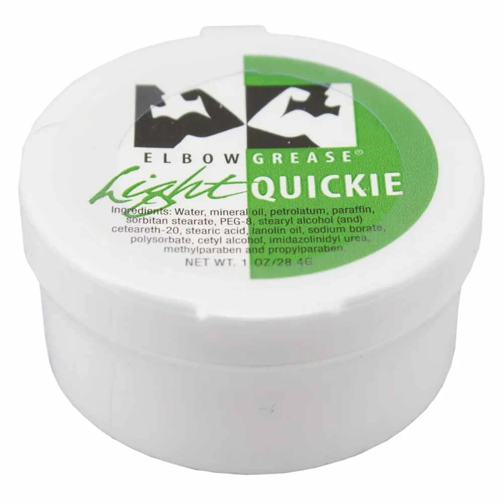 Elbow Grease Light Quickie Cream Personal Lube, 1 oz (28.4 g) Jar