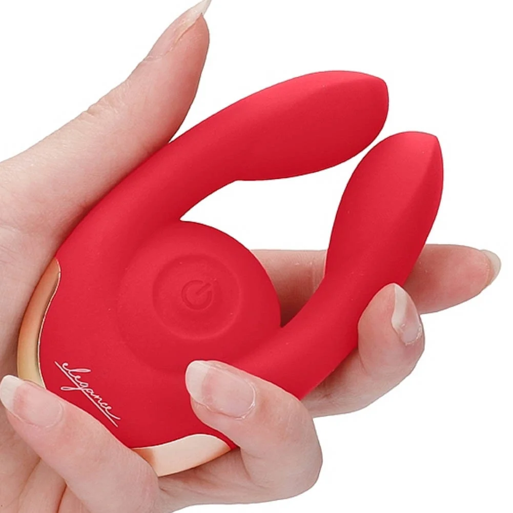 Elegance Fancy Dual Clitoral Stimulator, 4", Red/Gold