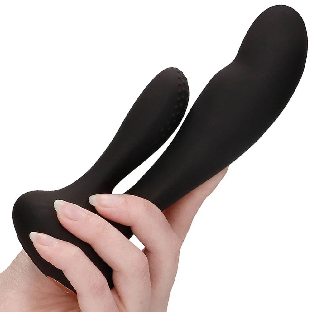 Elegance Flair Rechargeable Dual Vibrator, 7", Black