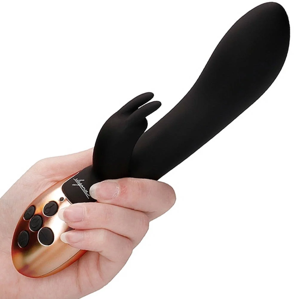 Elegance Opulent Heating Rabbit Vibrator, 8", Black/Gold