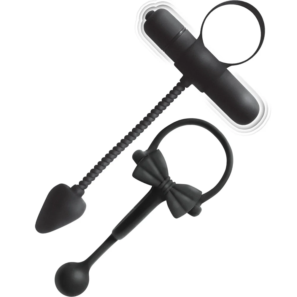 Enhancer 2 Pack Silicone Penis Ring Set, Black