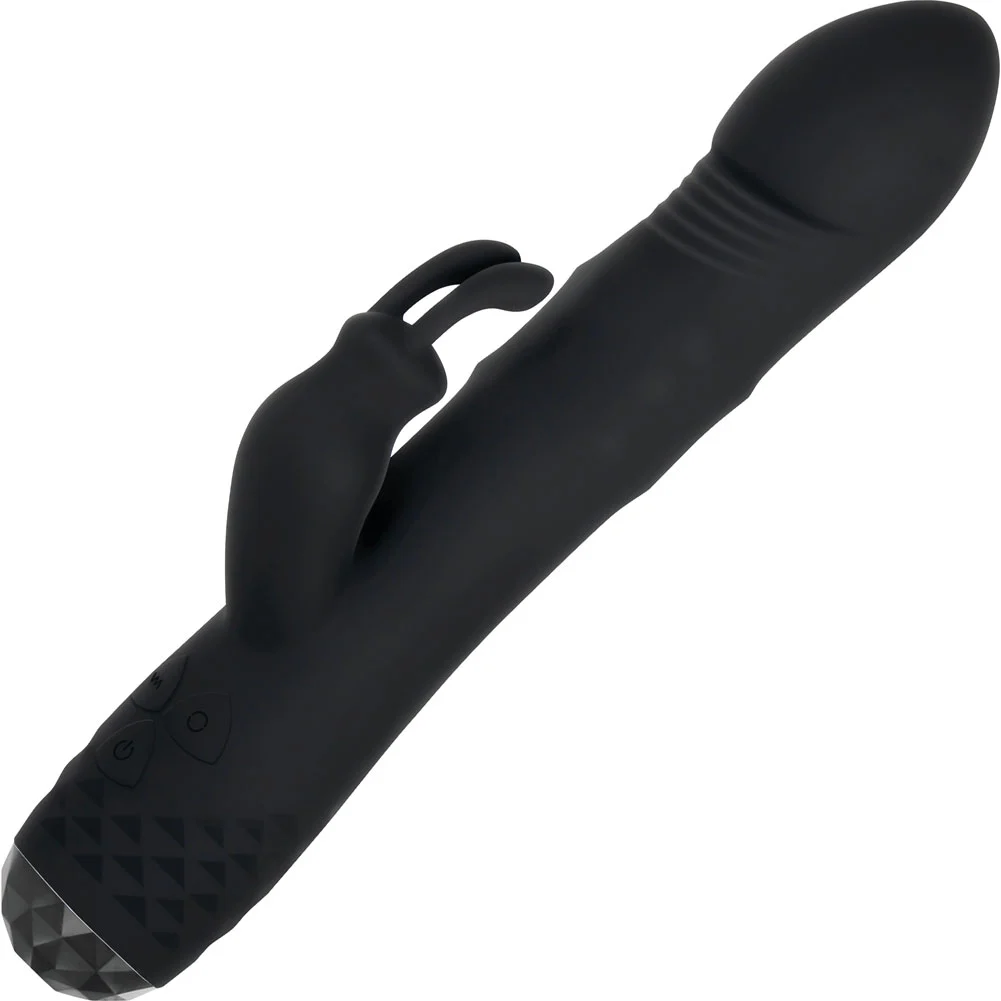 Evolved Bodacious Bunny Silicone Vibrator, 9", Black