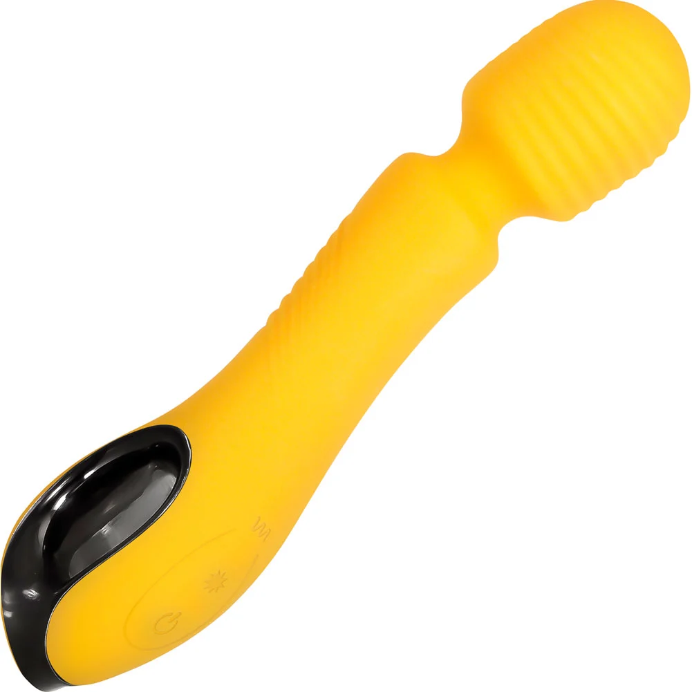 Evolved Buttercup Rechargeable Wand Vibrator, 8", Yellow