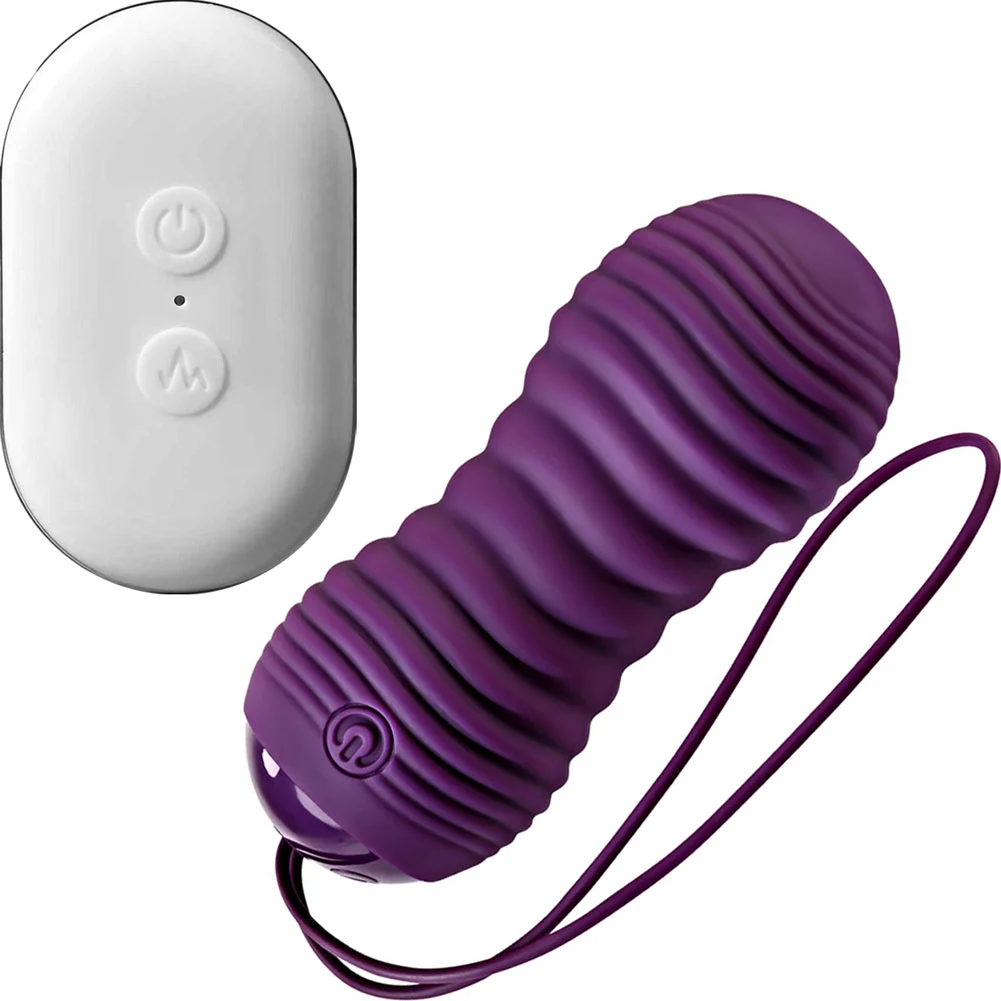 Evolved Eager Egg Remote Control Thrusting Vibrator, 3.25", Purple