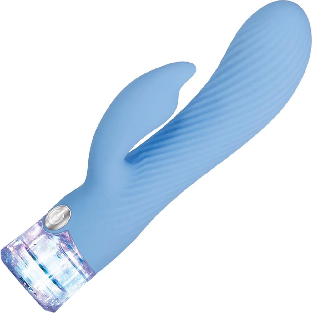 Evolved Glitteriffic Rechargeable Light Up Vibrator, 6.75", Blue