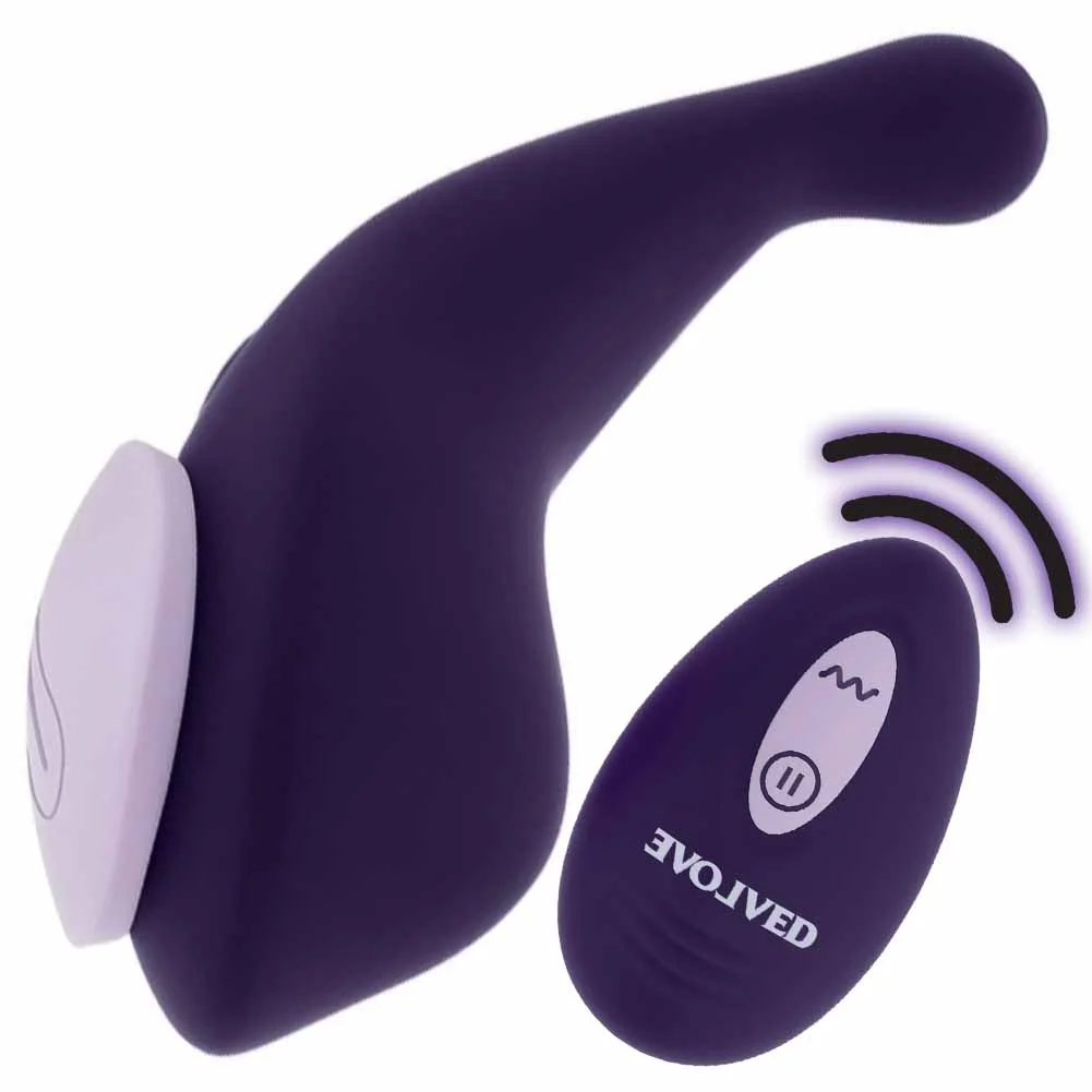Evolved Panty Party Magnetic Silicone Vibe with Remote, 4", Purple