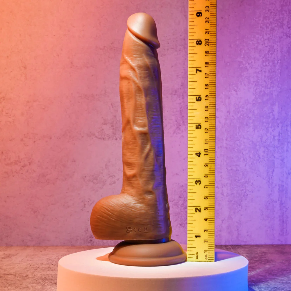 Evolved Thrust In Me Remote Controlled Thrusting Vibrating Dildo, 9", Chocolate