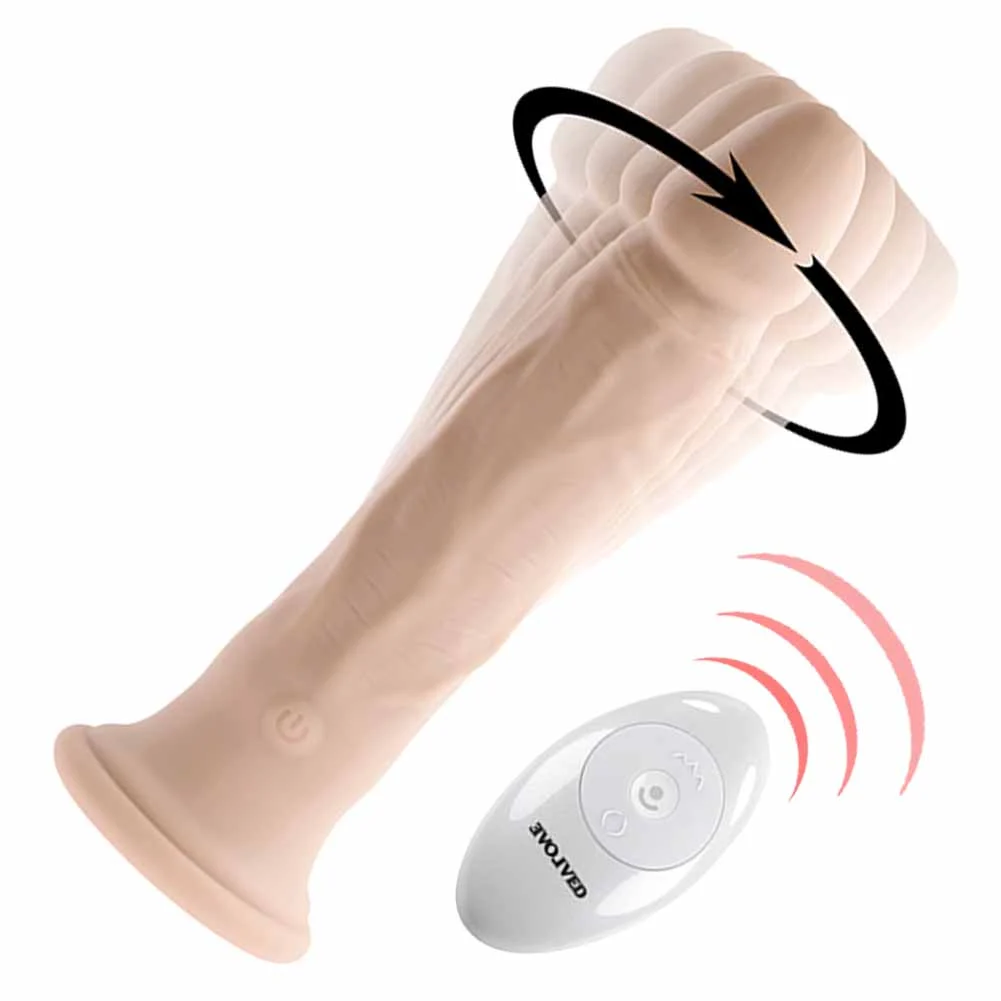 Evolved Twirl Jam Silicone Remote-Controlled Twirling Vibrator, 9.25", Vanilla