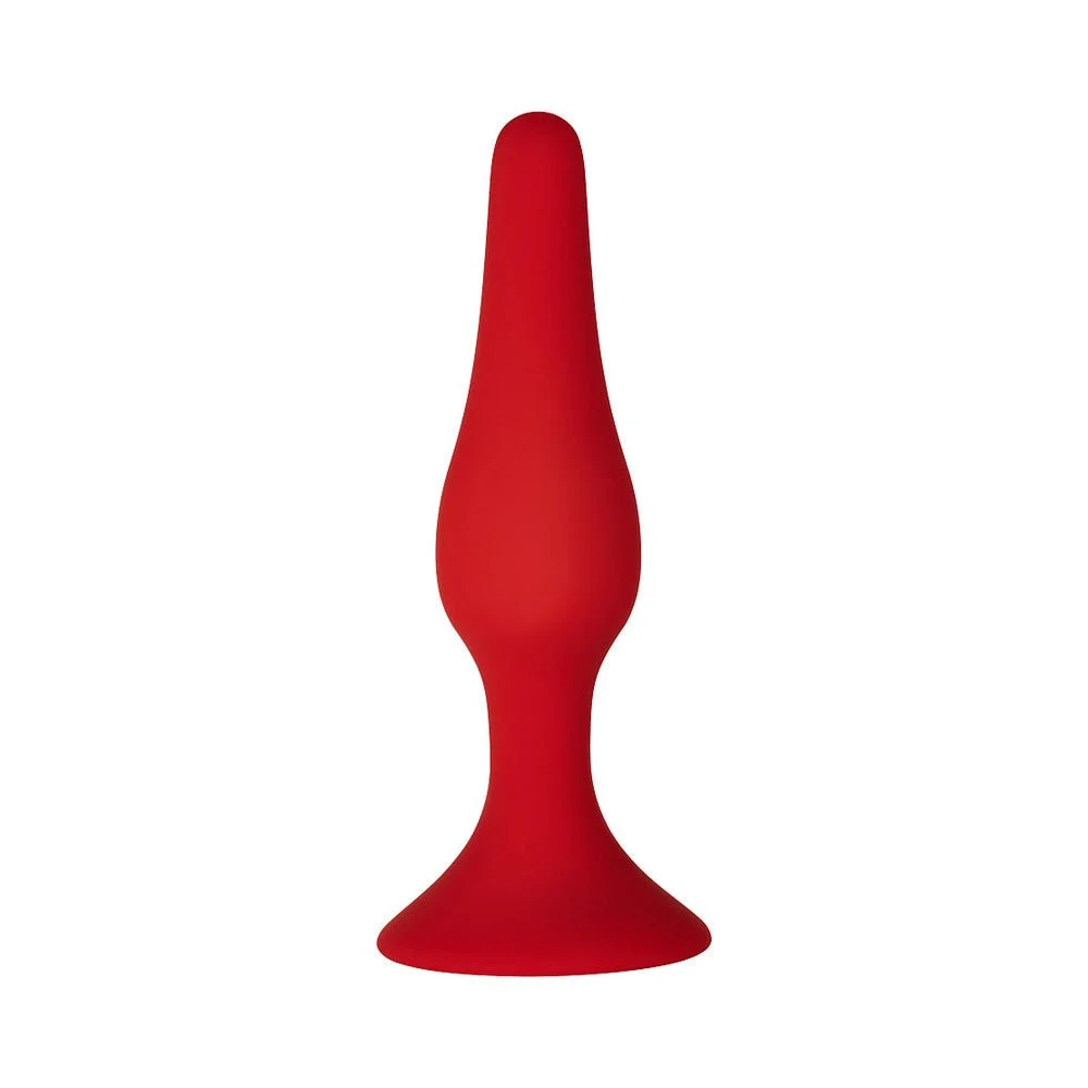 F-11 Lungo Med Butt Plug, M, Black/Red