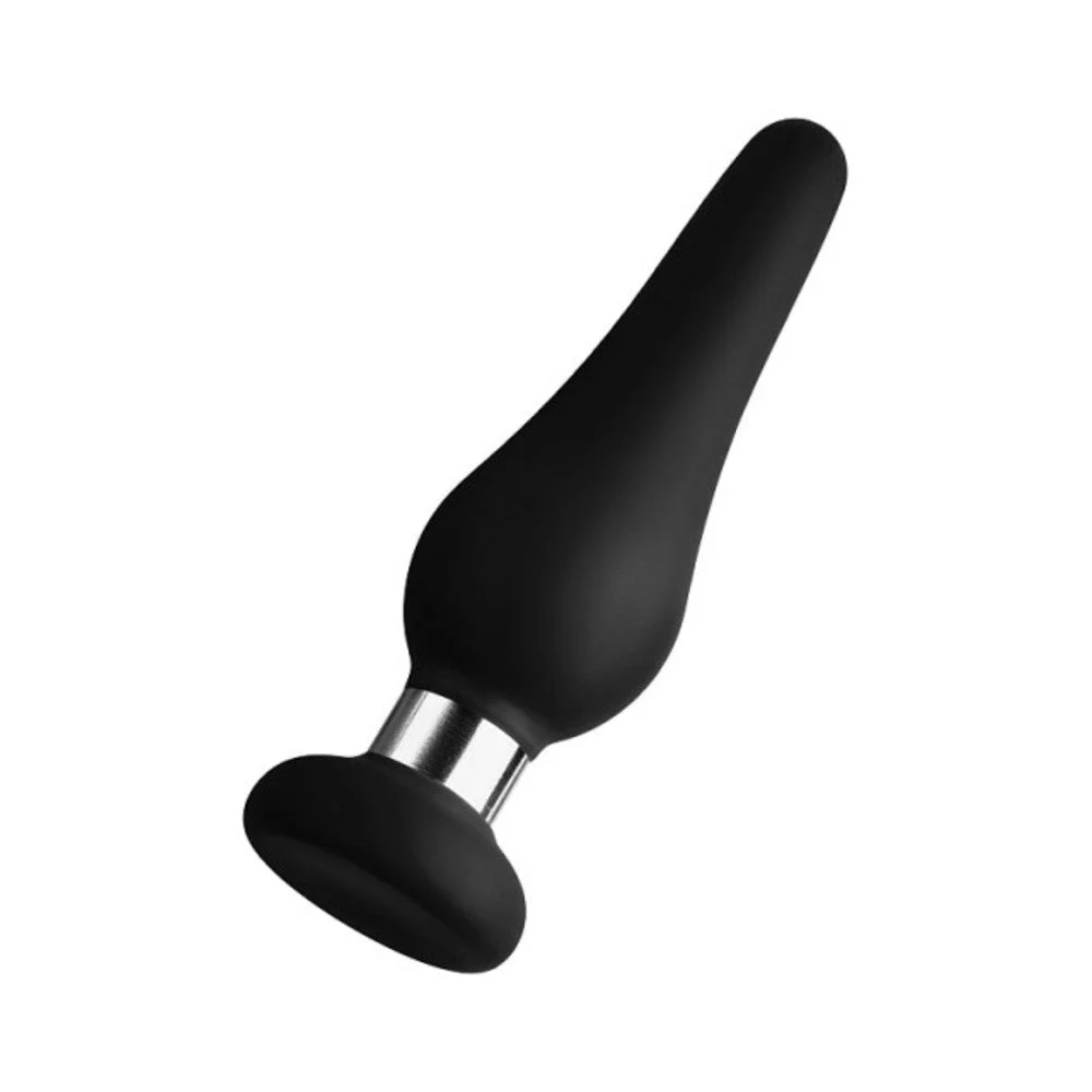 F-21 Tear Drop Butt Plug, Large Black/Red