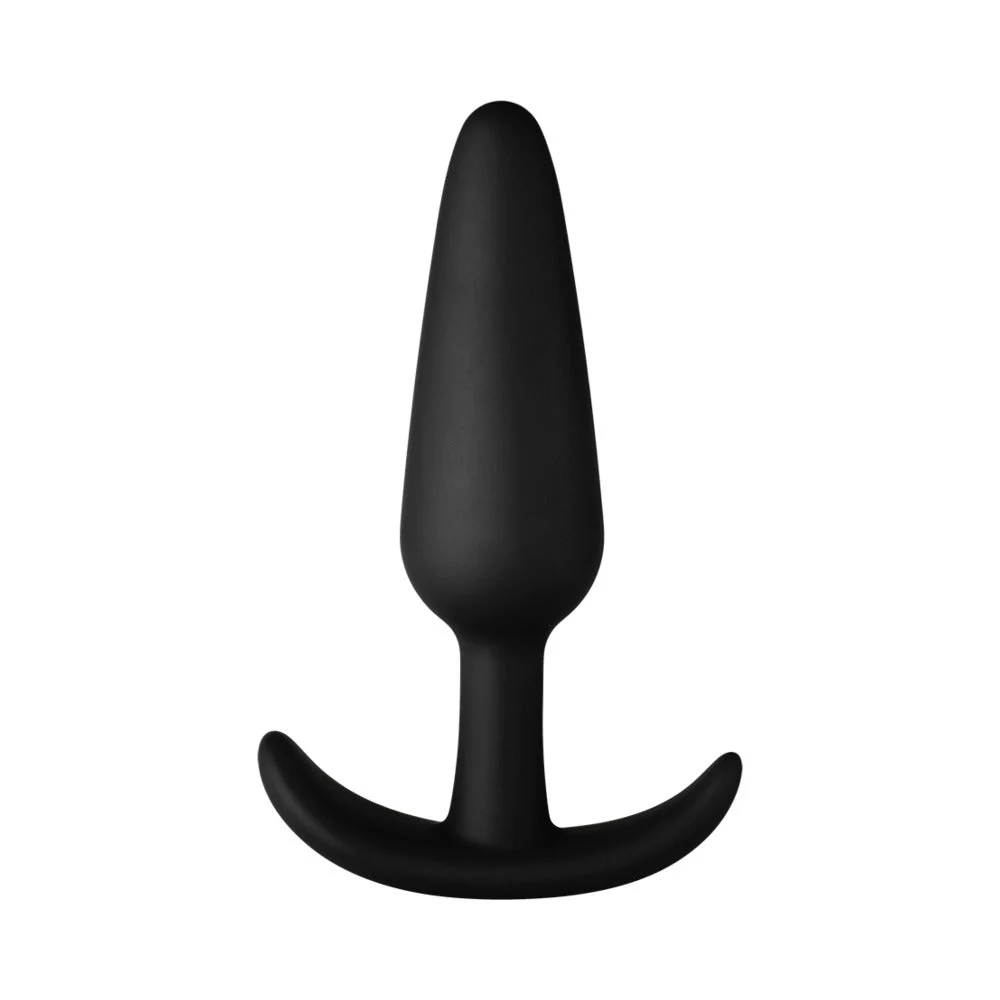 F-31 Silicone Butt Plug, Large, Black/Red