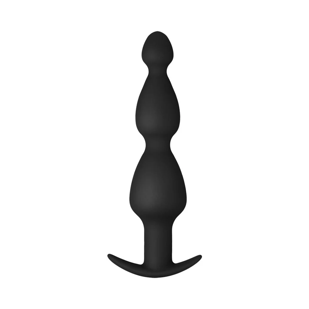 F-52 Cone Beads Butt Plug, Black/Red