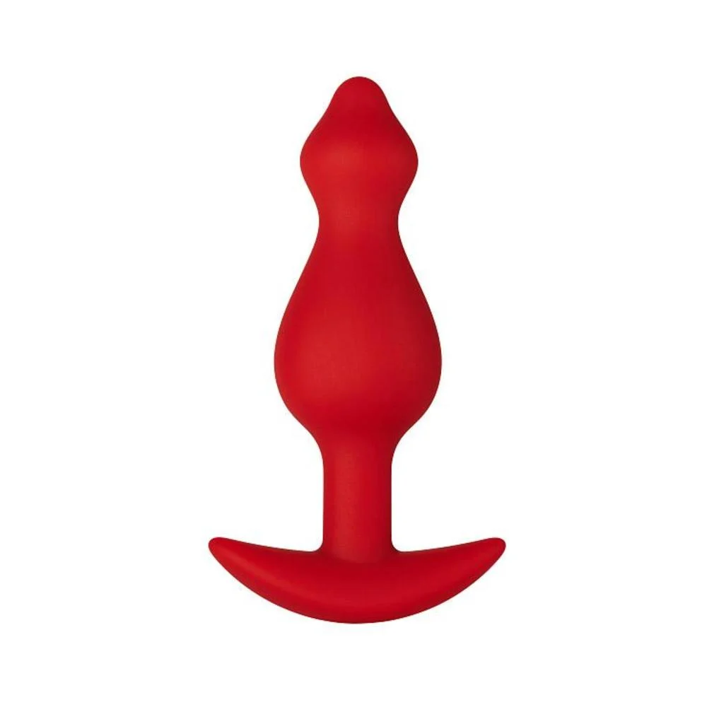 F-78 Pointee Silicone Butt Plug, Medium, Black/Red