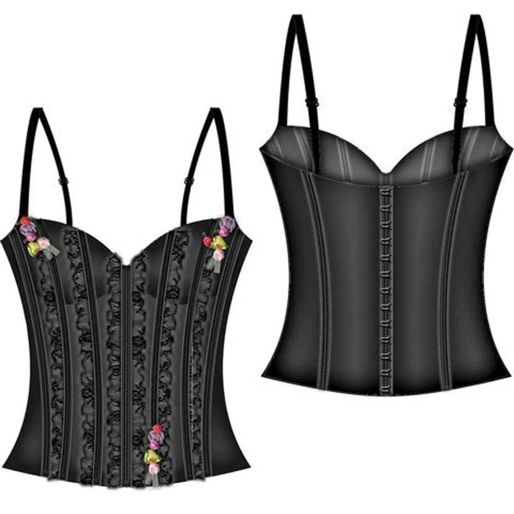 Fairy Princess Lined Boning Corset, Small, Black