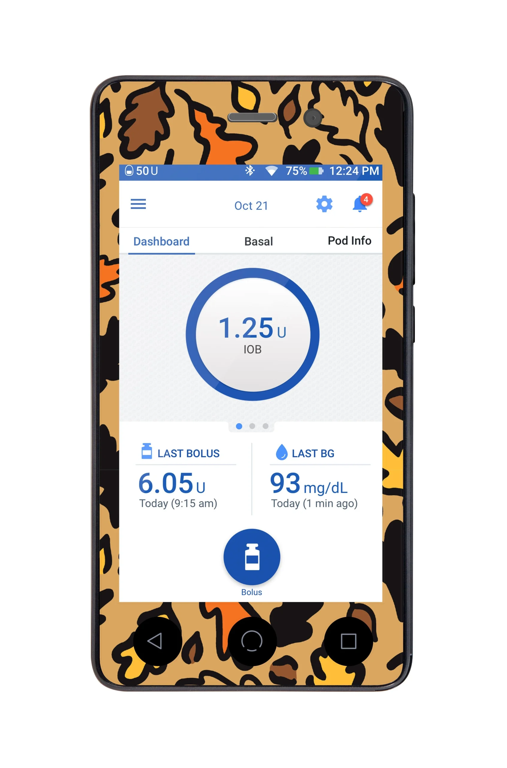 Falling Leaves Sticker for Omnipod DASH PDM – Pump Peelz