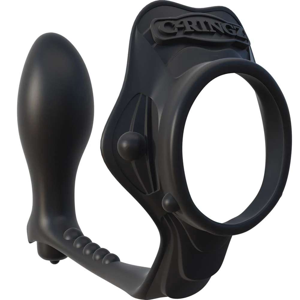 Fantasy C-Ringz Rock Hard Ass-Gasm Ring with Prostate Plug, Black