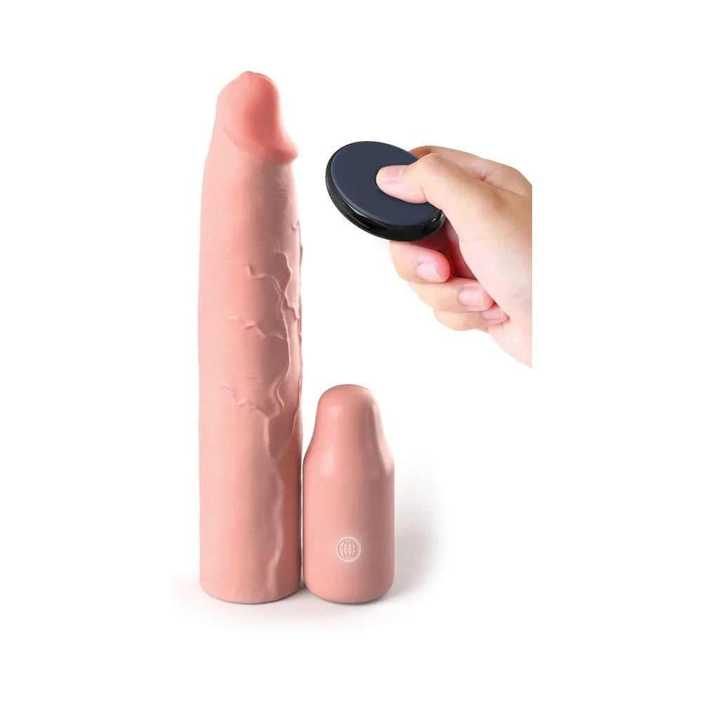Fantasy X-tensions Elite Sleeve Vibrating 9in With 3in Plug W/remote