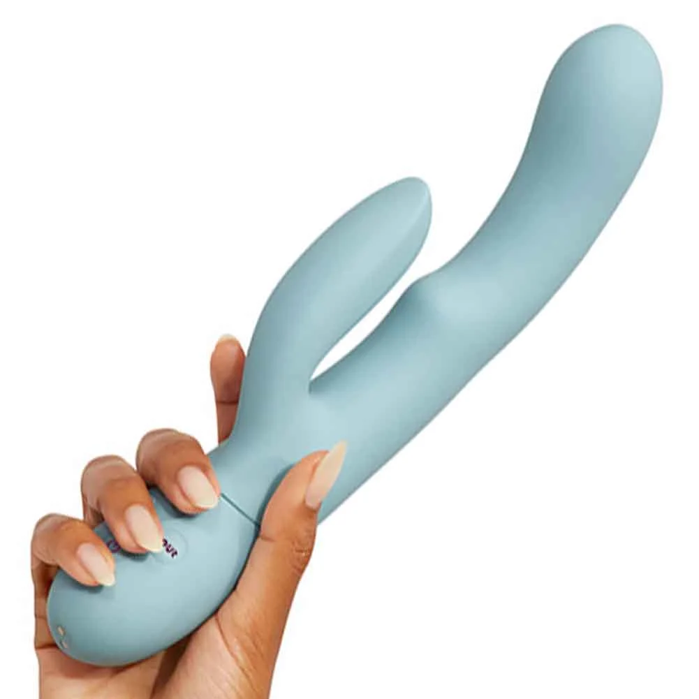 FemmeFunn Balai Rechargeable Swaying Motion Dual Action Rabbit, 9", Light Blue